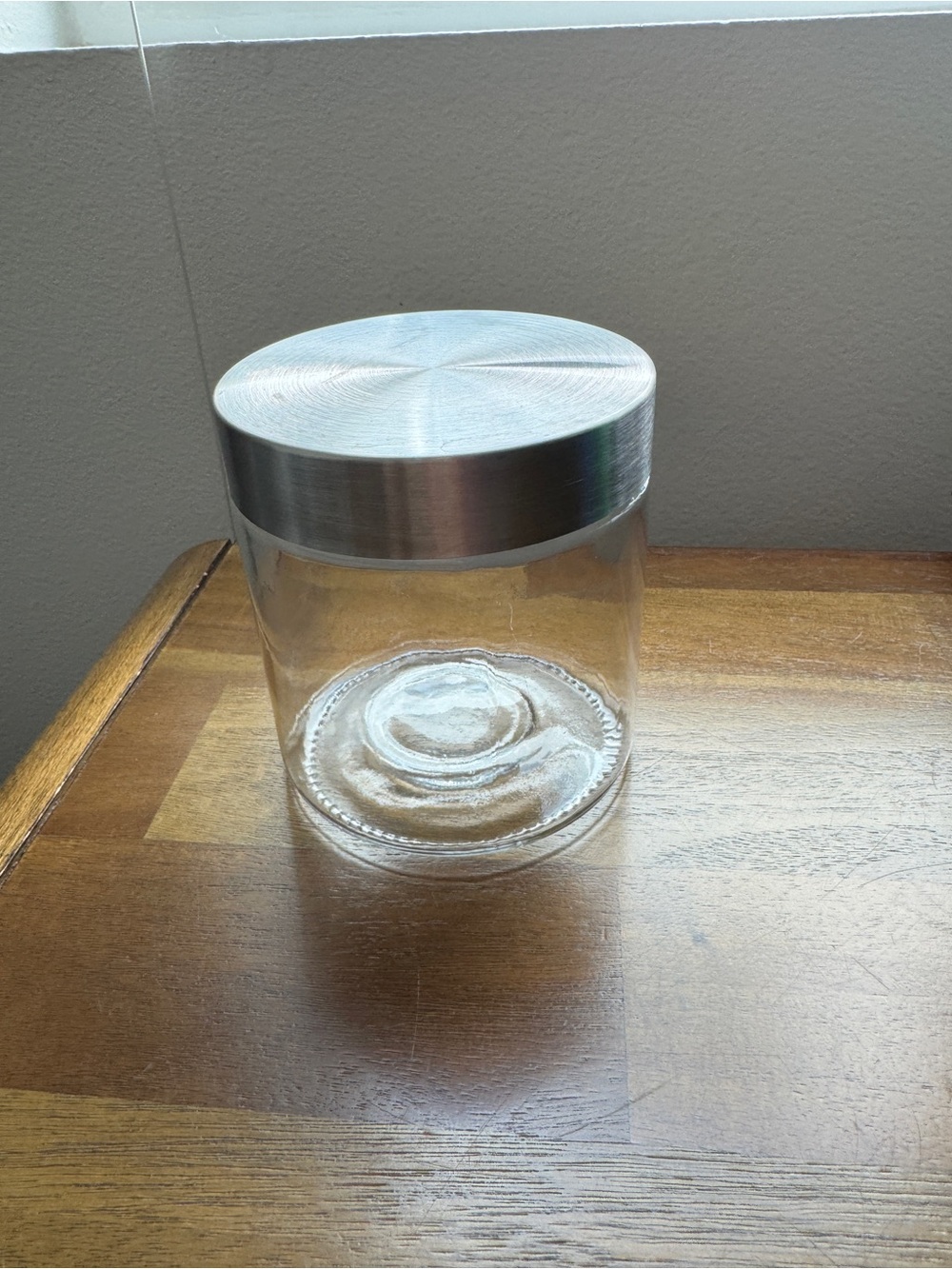 Glass storage jar with lid - 5 inches